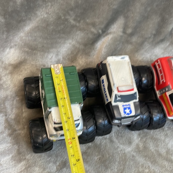 Lot of 3 Kids Galaxy Monster Trucks Soft Plastic: Garbage, Fire, & Police Trucks - Picture 12 of 12